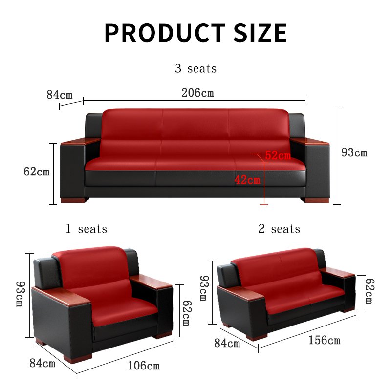 China Manufacturer Factory Direct Price Modern Office Furniture Custom 1/2/3 Seater Reception Leather office Sofas Set