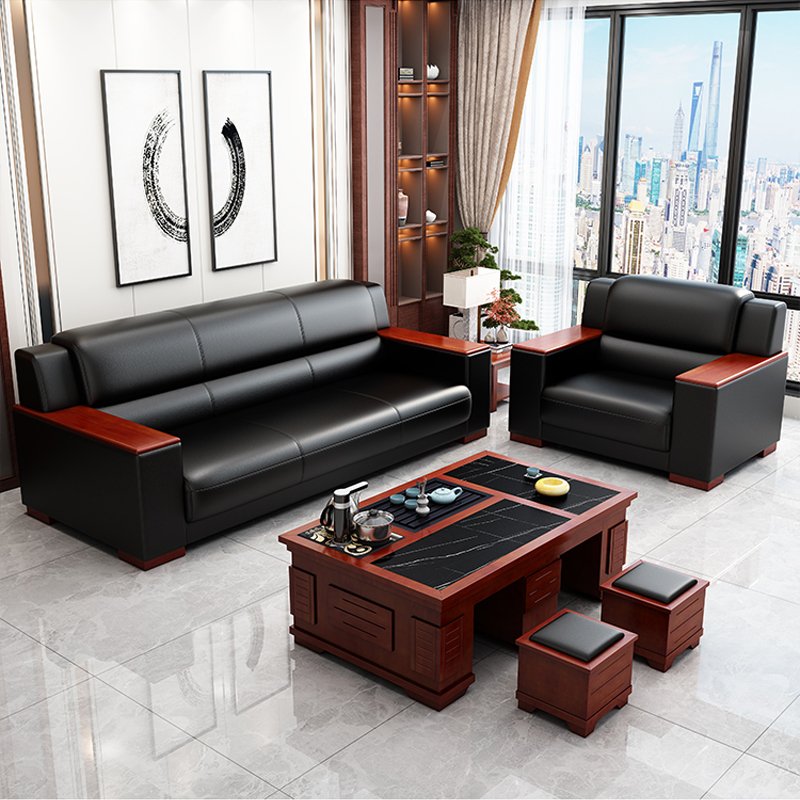 China Manufacturer Factory Direct Price Modern Office Furniture Custom 1/2/3 Seater Reception Leather office Sofas Set