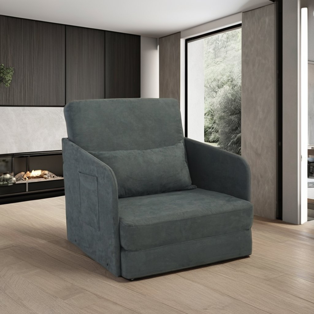Modern Single Sofa Bed Armchair Metal Frame Soft Kid Floor Sleeper Lounger Futon Couch Low Price Living Room Bedroom Includes