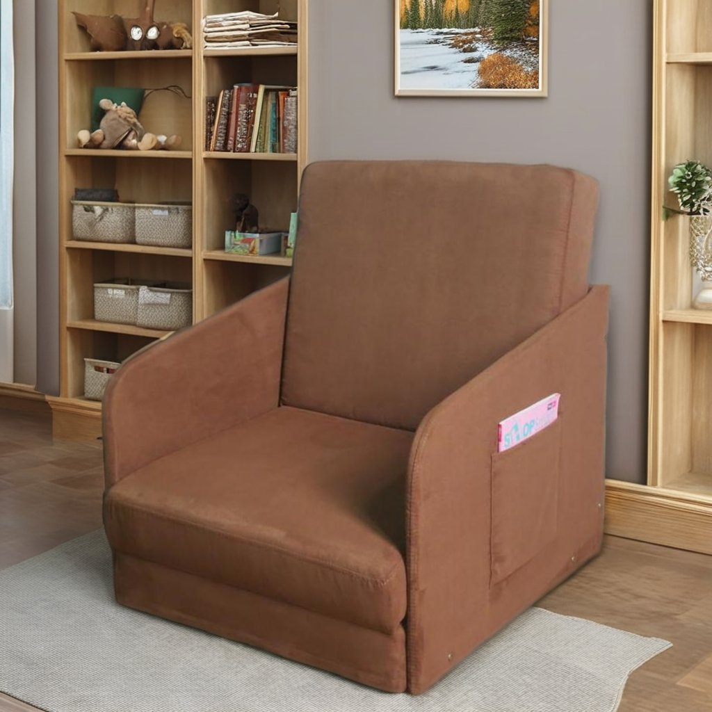 Modern Single Sofa Bed Armchair Metal Frame Soft Kid Floor Sleeper Lounger Futon Couch Low Price Living Room Bedroom Includes