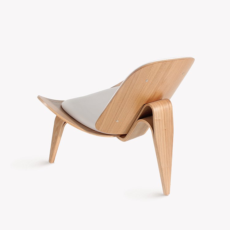 Nordic designer shell chair curved wood aircraft smile sofa reception hall negotiation shell chair
