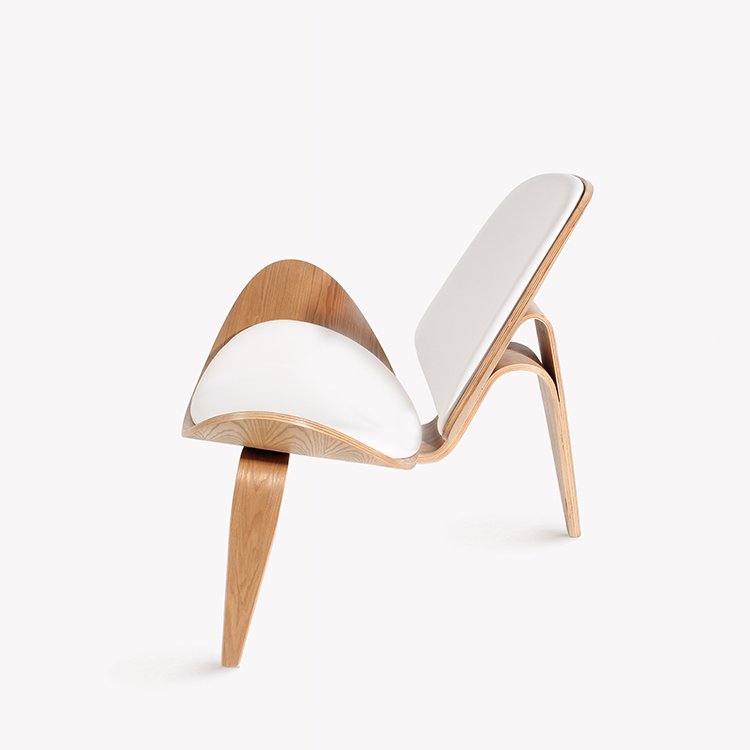 Nordic designer shell chair curved wood aircraft smile sofa reception hall negotiation shell chair