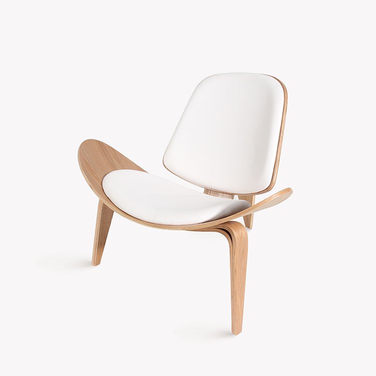 Nordic designer shell chair curved wood aircraft smile sofa reception hall negotiation shell chair