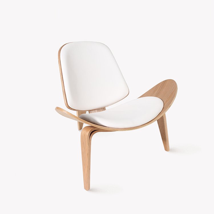 Nordic designer shell chair curved wood aircraft smile sofa reception hall negotiation shell chair