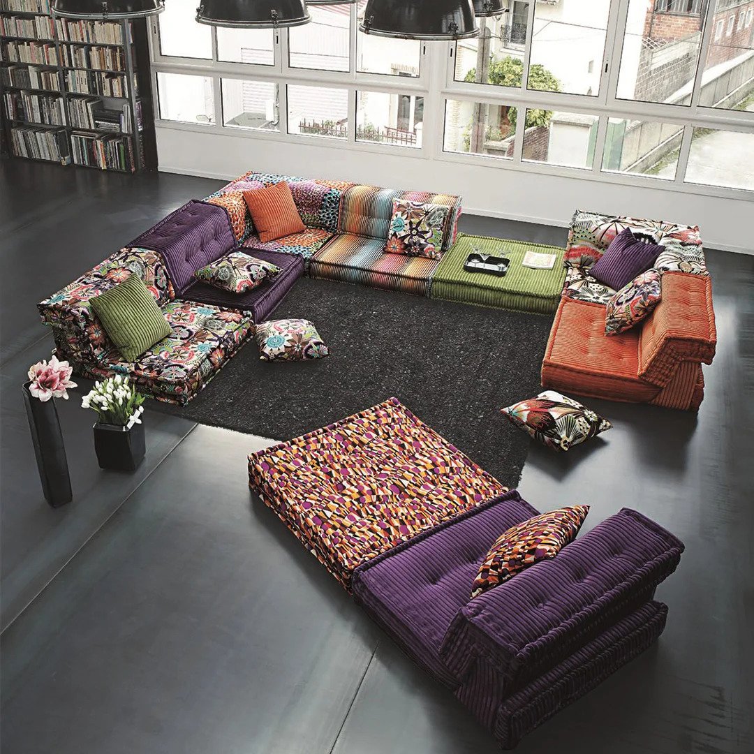 Customized Home Tufted Floor Sofa Modern Luxury Sectional Couch Modualr Living Room Mahjong Sofa Set
