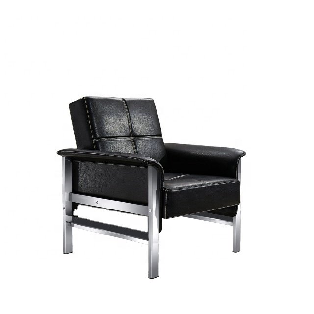 Best sell black leather modern office sofa metal frame office leather sofa