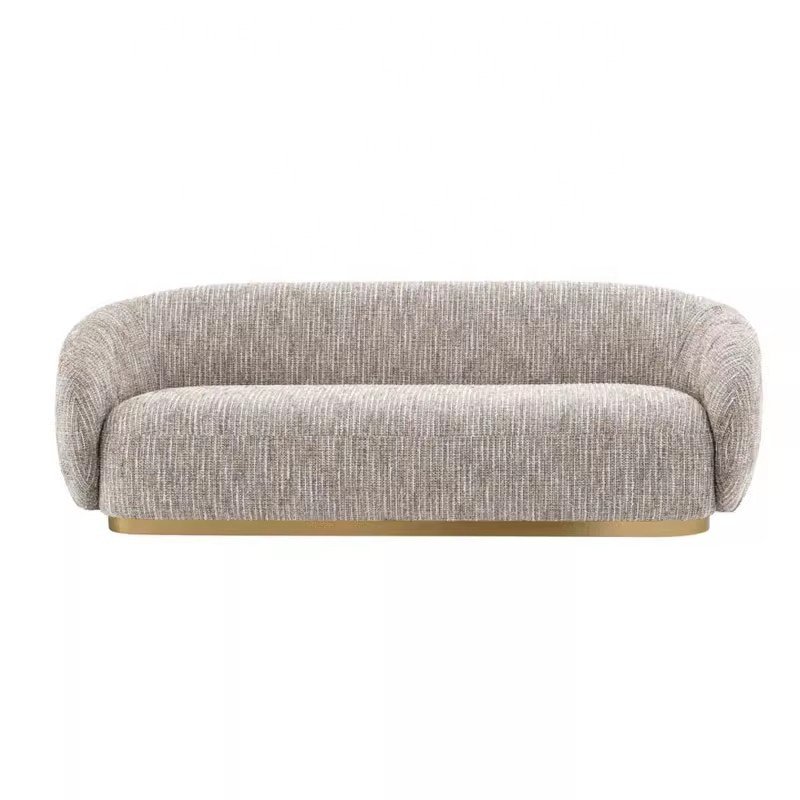 Modern Style Lamb Fleece Fabric Sofa New Design Metal Base Living Room Fabric Double Sofa Furniture Set
