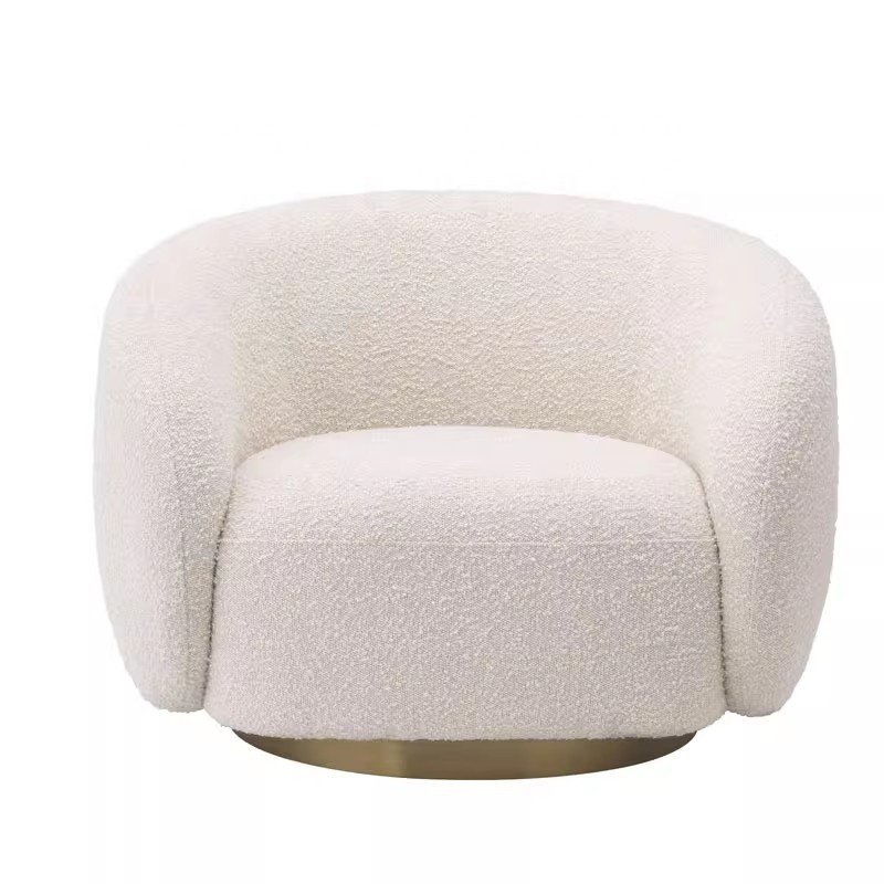 Modern Style Lamb Fleece Fabric Sofa New Design Metal Base Living Room Fabric Double Sofa Furniture Set