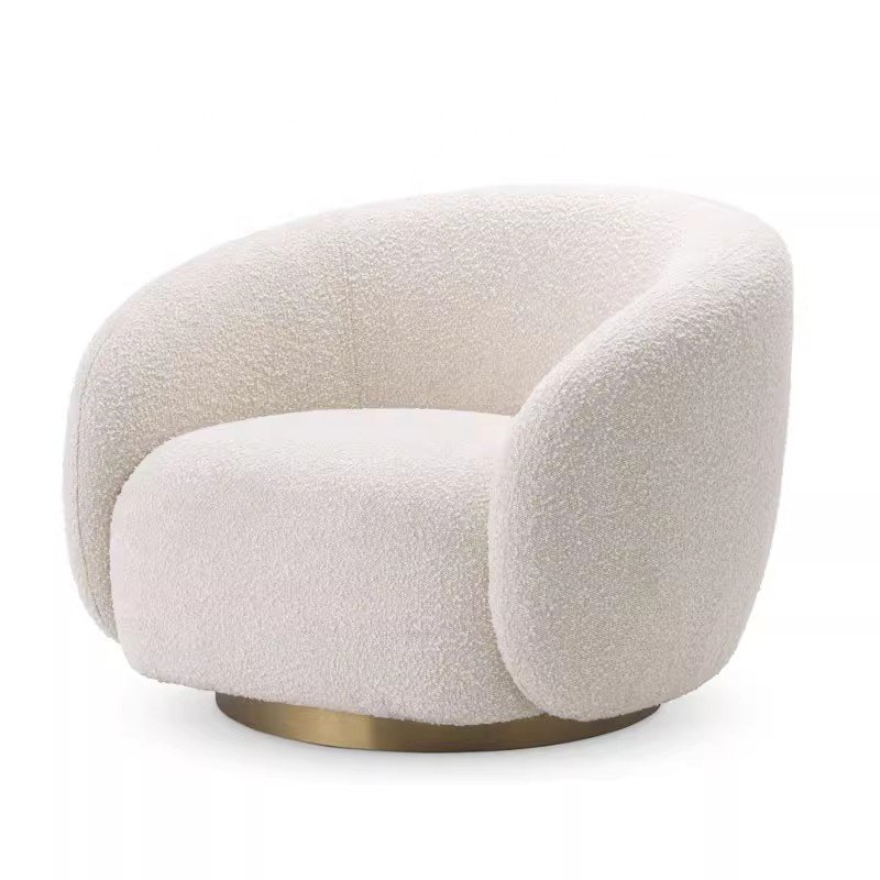 Modern Style Lamb Fleece Fabric Sofa New Design Metal Base Living Room Fabric Double Sofa Furniture Set