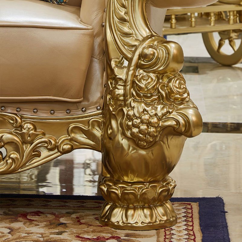 Royal Italian style luxurious couch sofa set Luxury classic wooden European sofa with pillow