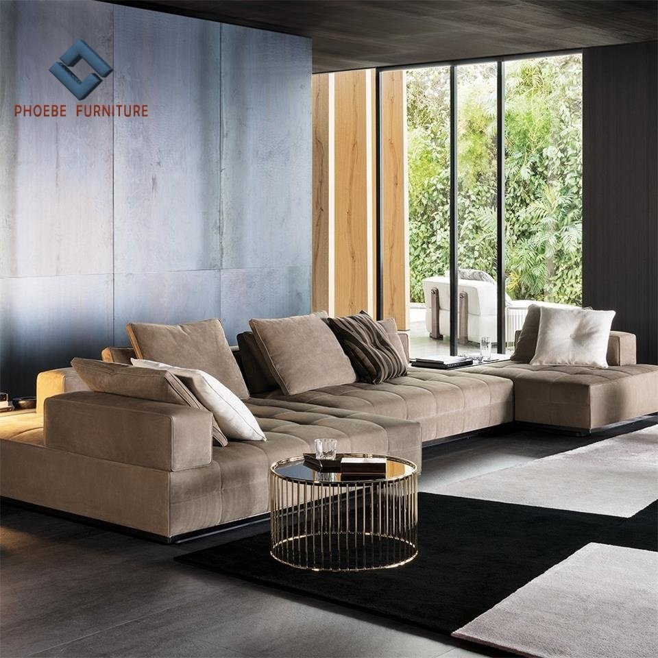 Luxury full grain leather coushes and sofa set for home living room new design