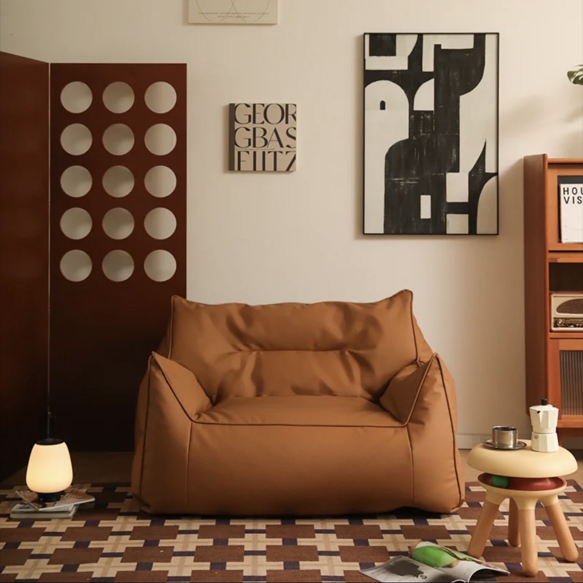 Large Dog Bed Modern Design Lazy Sofa Easy to Clean Anti-Scratch and Bite for People and Pets Filled with Beans