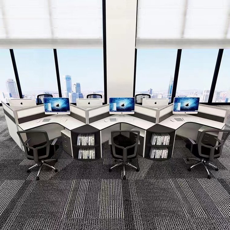 Modular Call Center Office Cubicle Working Station System Furniture Serpentine Workstation