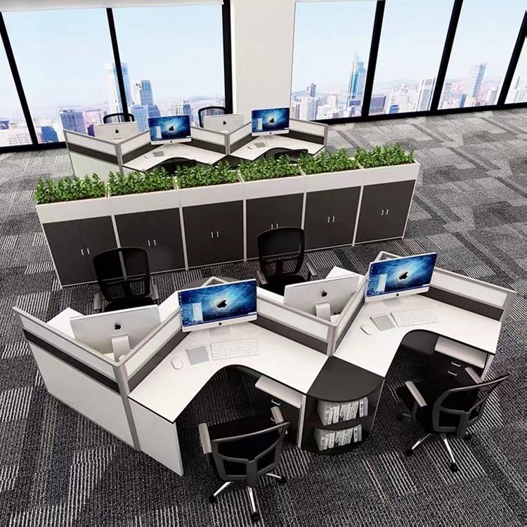 Modular Call Center Office Cubicle Working Station System Furniture Serpentine Workstation
