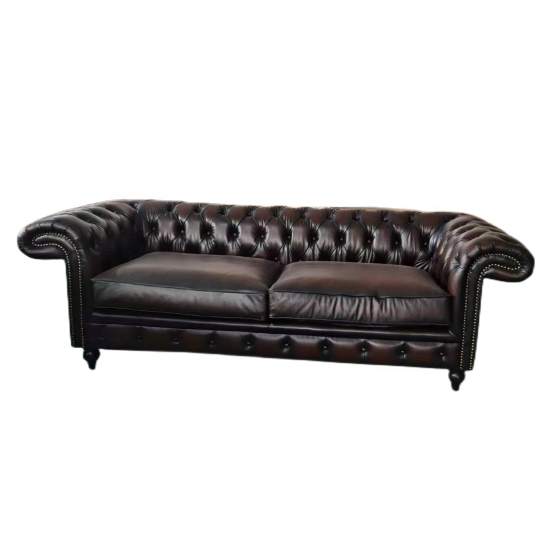 antique red leather sofa set chesterfield 100% top grain leather luxury sofa vintage hotel lobby furniture living room sofa