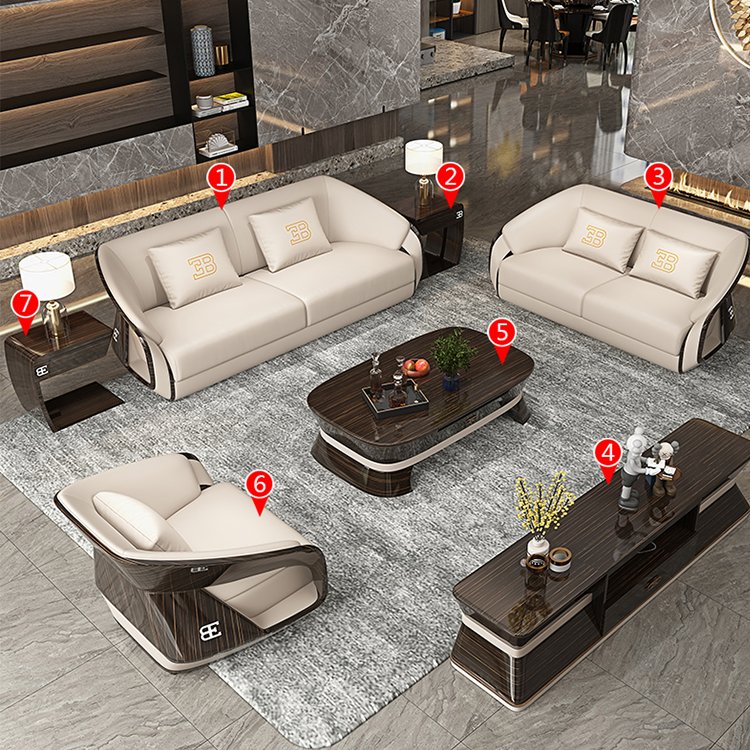 morden sala set luxury furniture white real leather sectional royal living room sofas