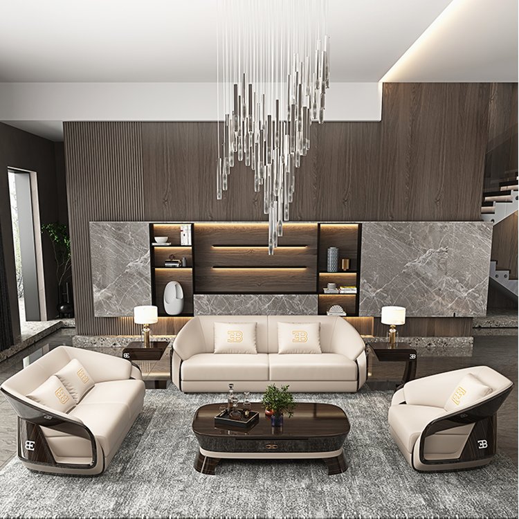 morden sala set luxury furniture white real leather sectional royal living room sofas
