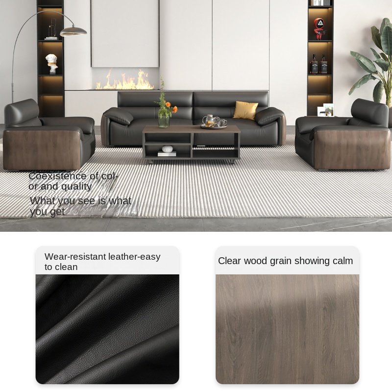 Modern Nordic Design Modular 2-Seater Leather Office Sofa Set European Style Hotels Schools Home Offices Commercial Reception