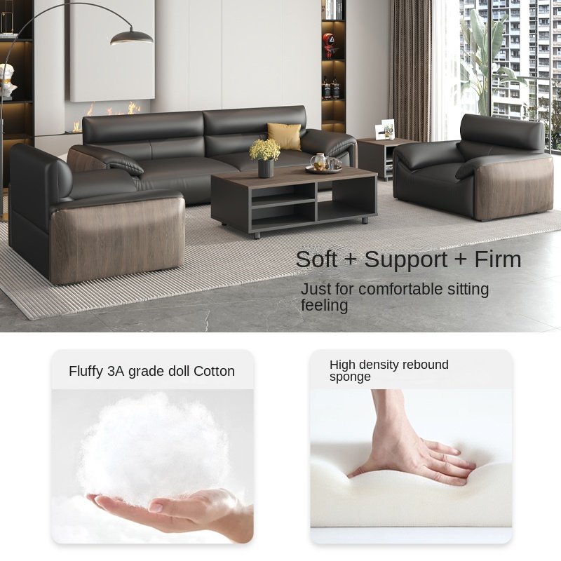 Modern Nordic Design Modular 2-Seater Leather Office Sofa Set European Style Hotels Schools Home Offices Commercial Reception