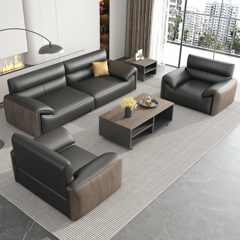 Modern Nordic Design Modular 2-Seater Leather Office Sofa Set European Style Hotels Schools Home Offices Commercial Reception