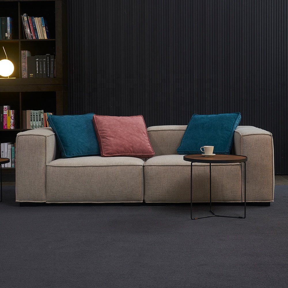 Fabric Sectional Sofa Set Living Room Furniture with Ottoman Low Price Modular Modern Home Furniture European Style Tufted 2.6
