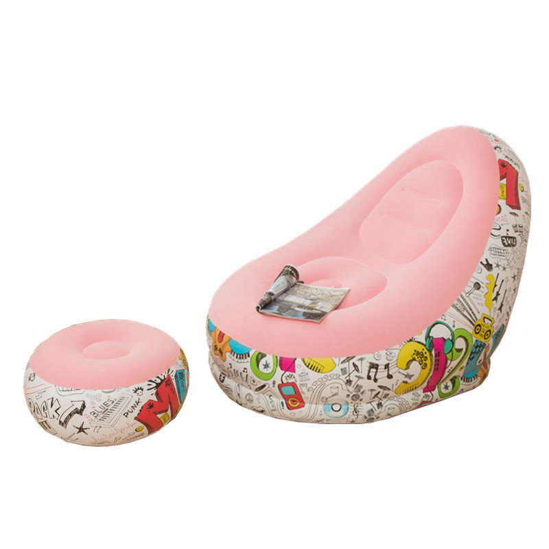 Outdoor PVC Flocking Inflatable Sofa Living Room Lounge Chair Adult Leisure Sofa Bed Furniture Folding Chair