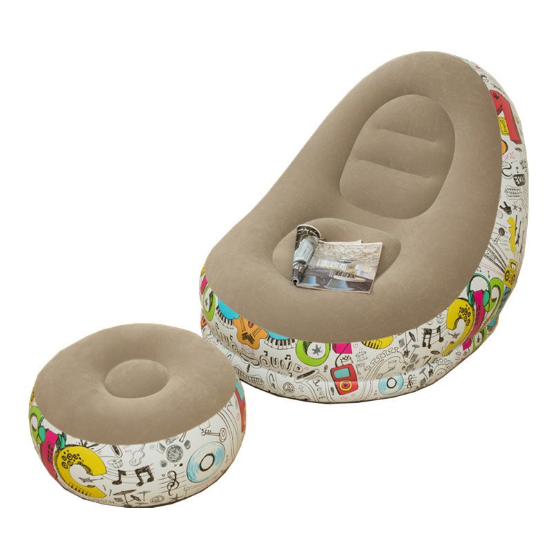 Outdoor PVC Flocking Inflatable Sofa Living Room Lounge Chair Adult Leisure Sofa Bed Furniture Folding Chair