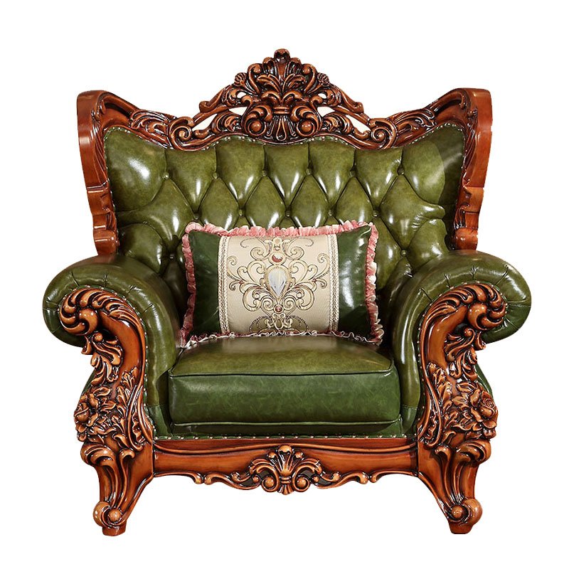 European living room Carved sofa Furniture New design luxury leather reclining sectional sofa set