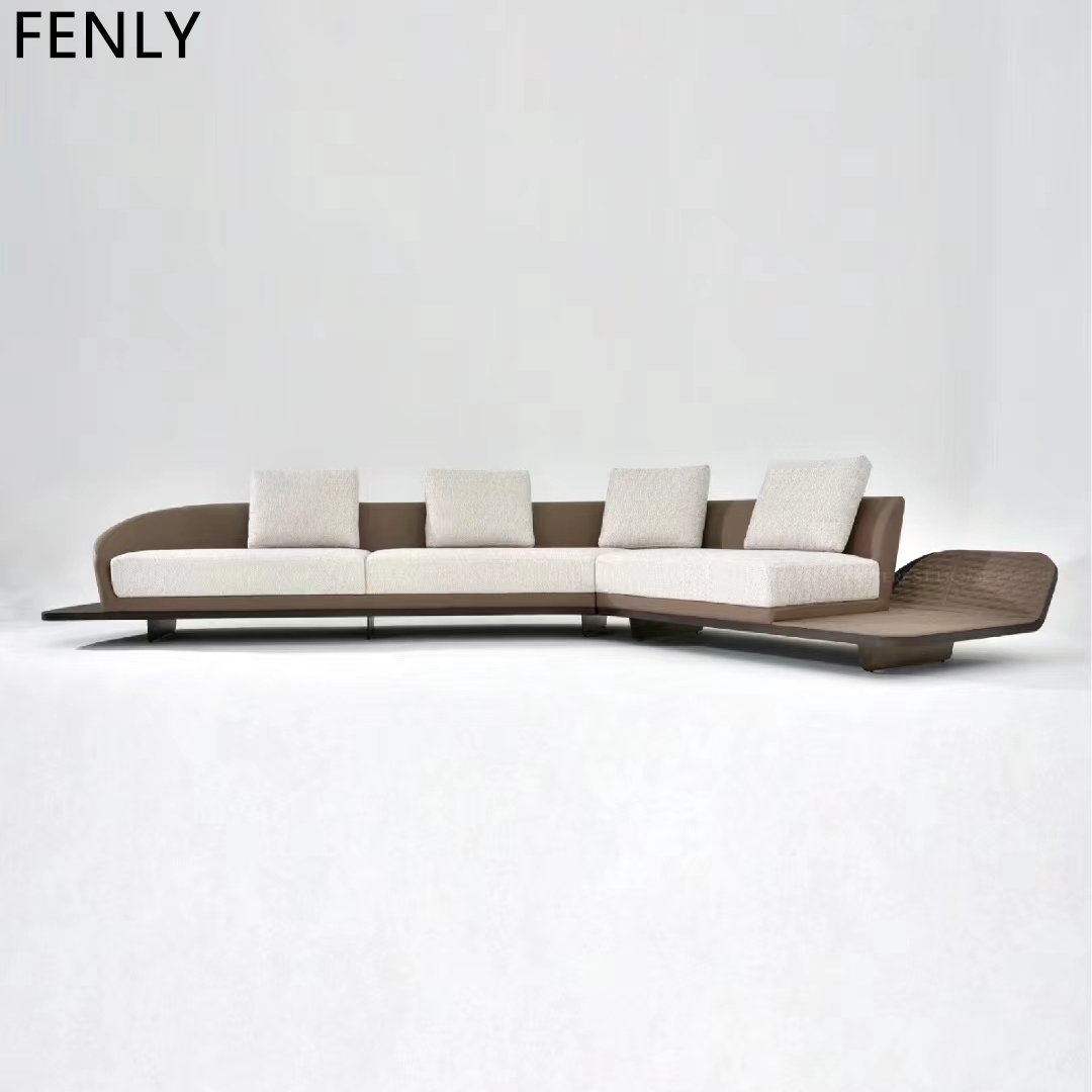 Italian Modern l Shape Sectional Sofa Set Luxury Wood Furniture for Home Living Room Office Fitness Gym Application Fabric Couch