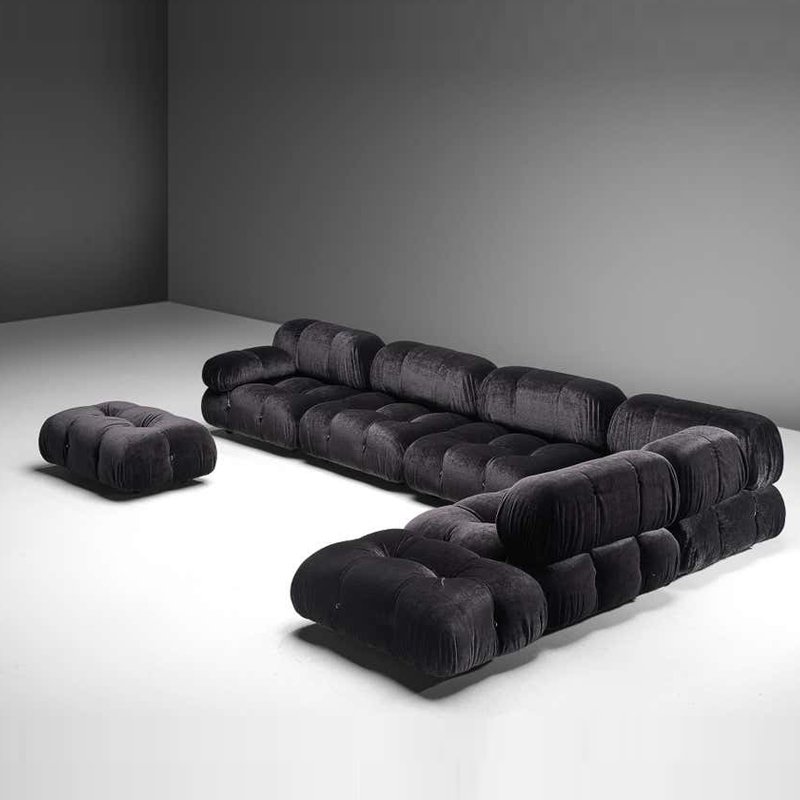 Bedroom furniture luxury sofa sets live room sectional sofa modern grey teddy fabric modular mario bellini sofa