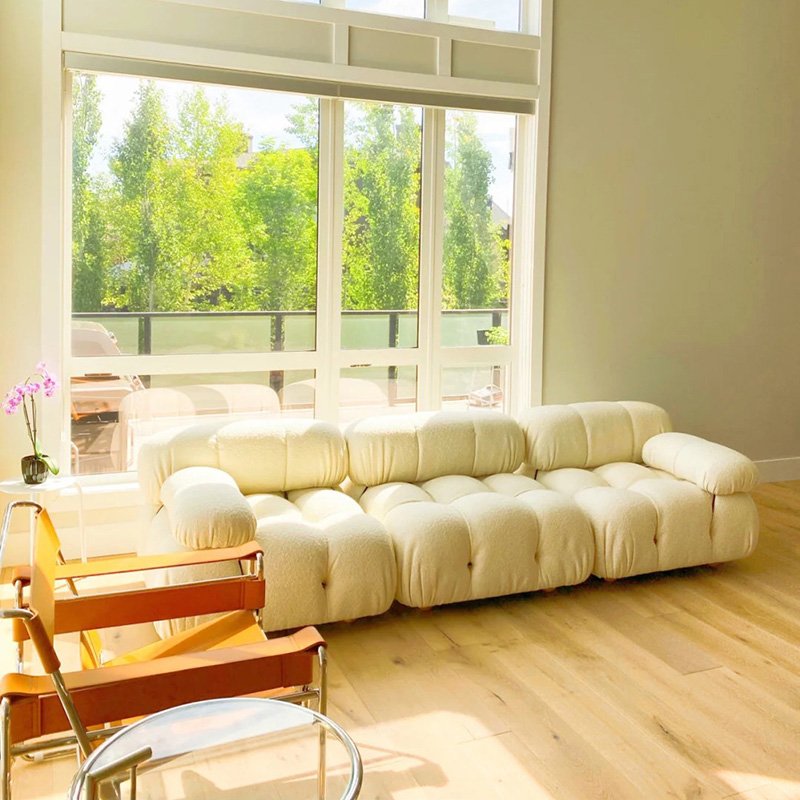 Bedroom furniture luxury sofa sets live room sectional sofa modern grey teddy fabric modular mario bellini sofa