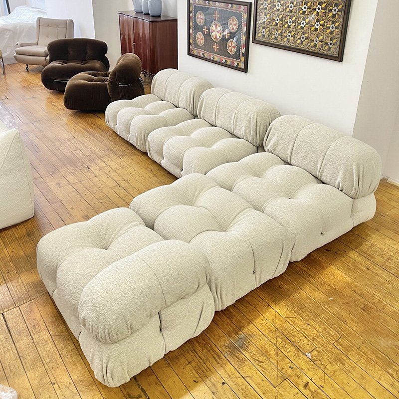 Bedroom furniture luxury sofa sets live room sectional sofa modern grey teddy fabric modular mario bellini sofa