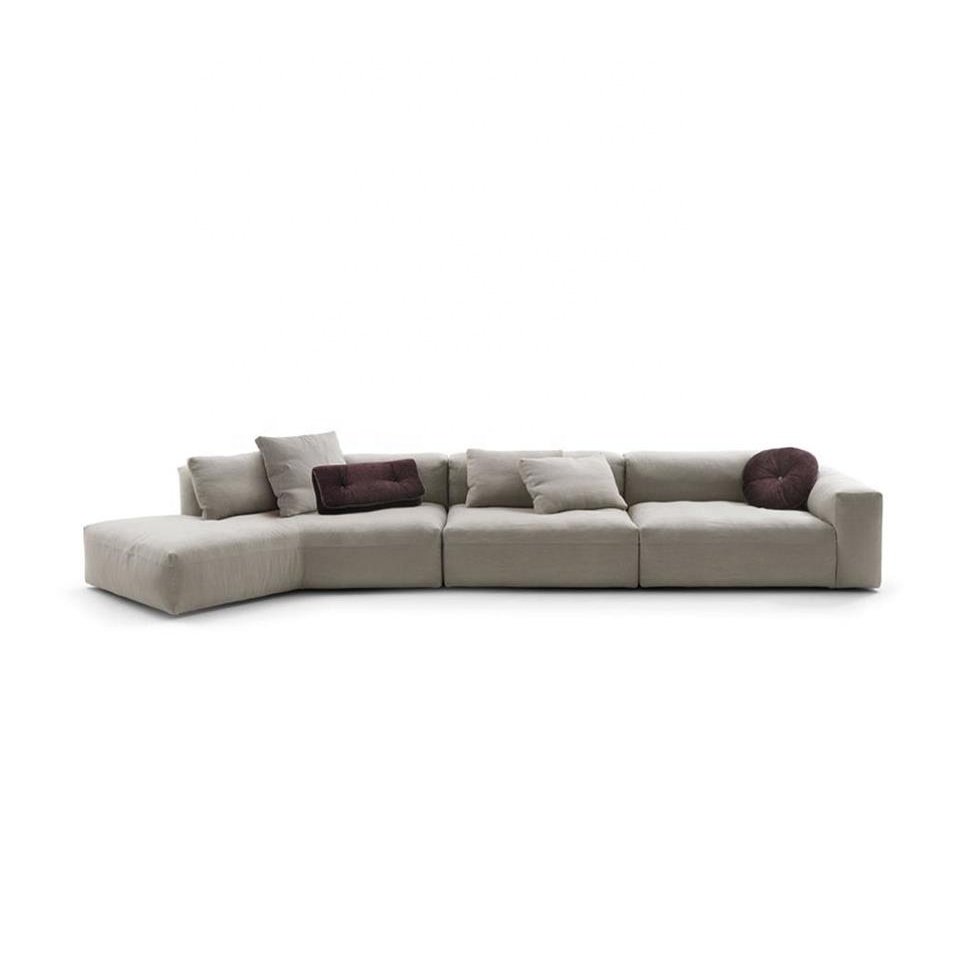 High density sponge modern l shaped 7 seater sofa cover set with corner seat living room furniture
