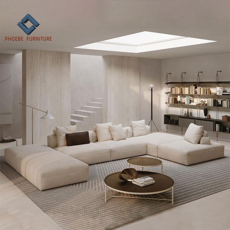 High density sponge modern l shaped 7 seater sofa cover set with corner seat living room furniture