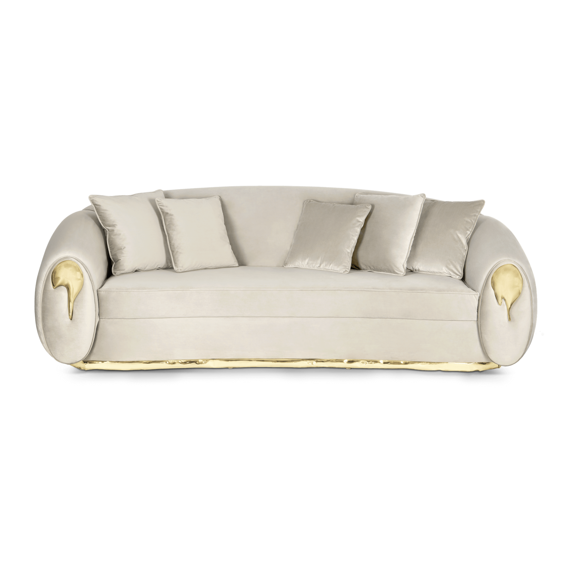 BOCA DO LOBO genuine leather sofa luxury handmade brass copper base single leisure chair 1-3 seat L shape sofa set living room