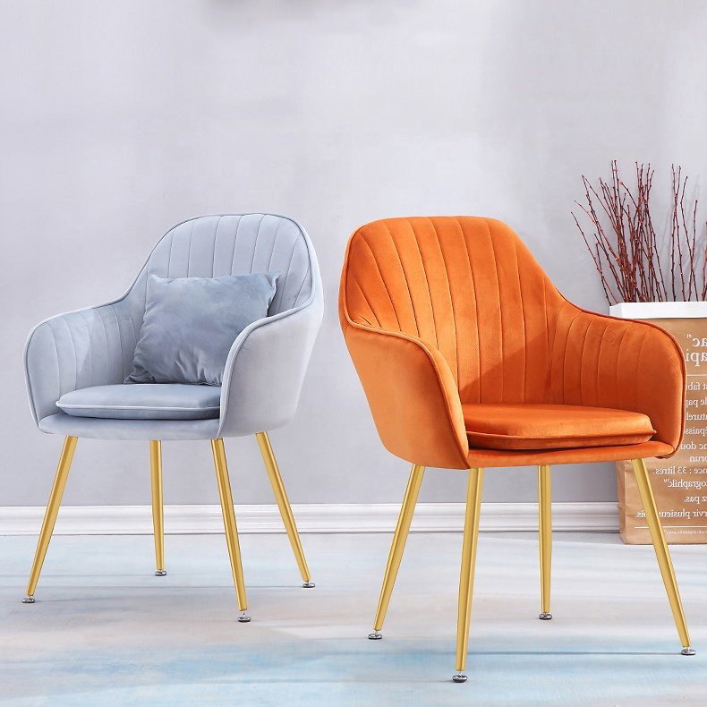 Restaurant Chair Wholesale Pink Nordic Luxury Gold Metal Modern Cheap Velvet Sofa Dining Rooms Hotel Furniture Chairs Restaurant