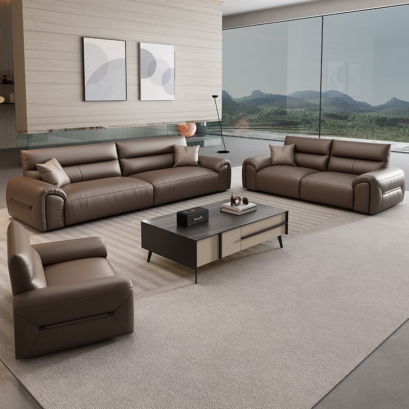 wholesale high end Office Furniture Modern Comfortable and Beautiful Office Sofa leather Sofa Set European Style Wooden