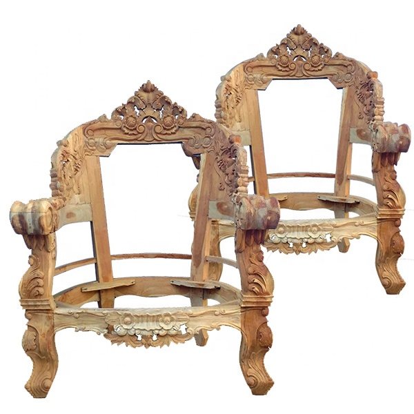 Unfinished Teak Wooden Chair Sofa for Home and Hotel One Wooden Frame Living Room Furniture