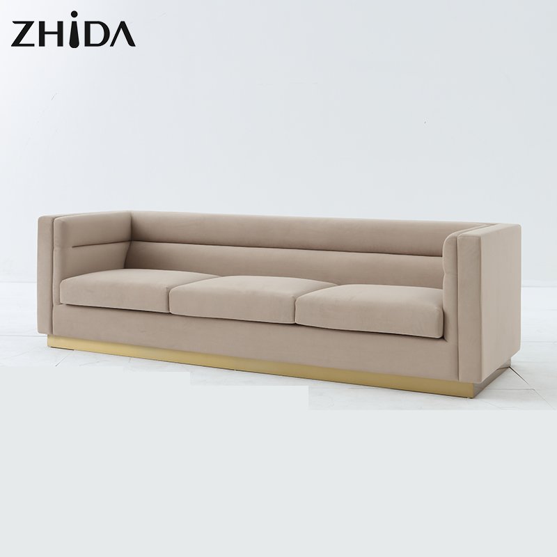 Luxury design home furniture gold leg white fabric living room villa 2 3 Seater sofas Dubai Luxury Sofa set