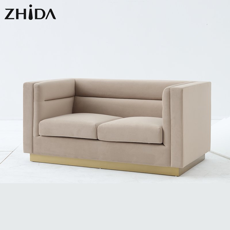 Luxury design home furniture gold leg white fabric living room villa 2 3 Seater sofas Dubai Luxury Sofa set