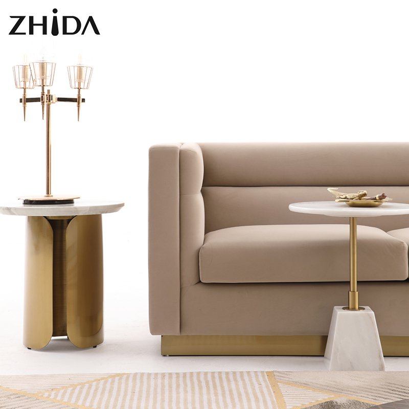Luxury design home furniture gold leg white fabric living room villa 2 3 Seater sofas Dubai Luxury Sofa set
