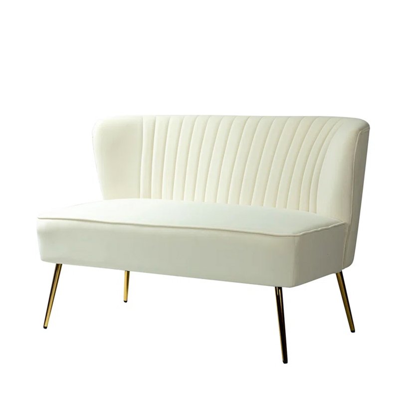 XM factory price 47'' Upholstered Loveseat Pink Velvet Armless Loveseat wedding decor chair sofa