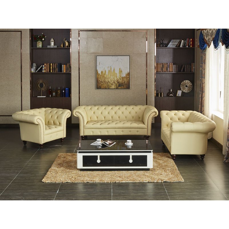 luxury living room furniture wooden leg velvet tufted living room villa luxury sofa set