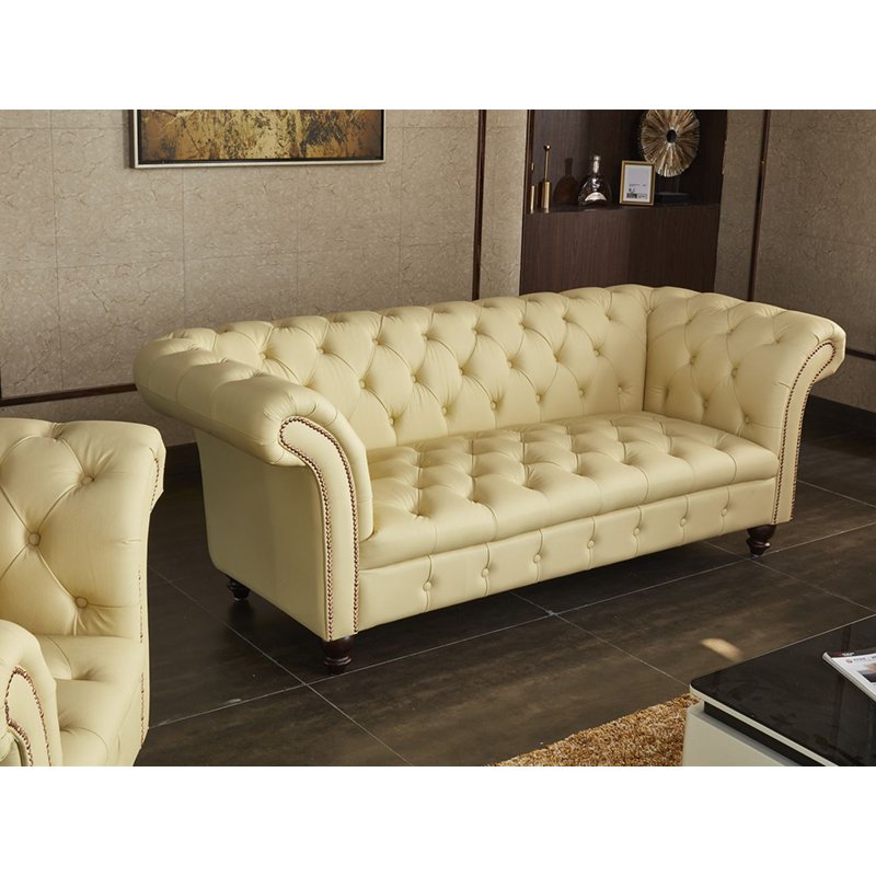 luxury living room furniture wooden leg velvet tufted living room villa luxury sofa set