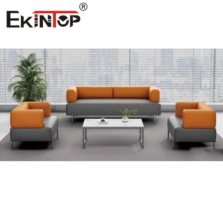Ekintop Leather Office Sofa Set Furniture Black Brown Living Room Executive Office Sofa Leather Sofa for Office