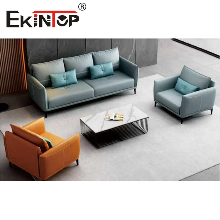 Ekintop Leather Office Sofa Set Furniture Black Brown Living Room Executive Office Sofa Leather Sofa for Office