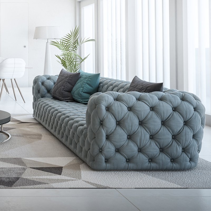 Contempo Set luxurious modern furniture leather furniture living room furniture 3 seater italian luxury sofa