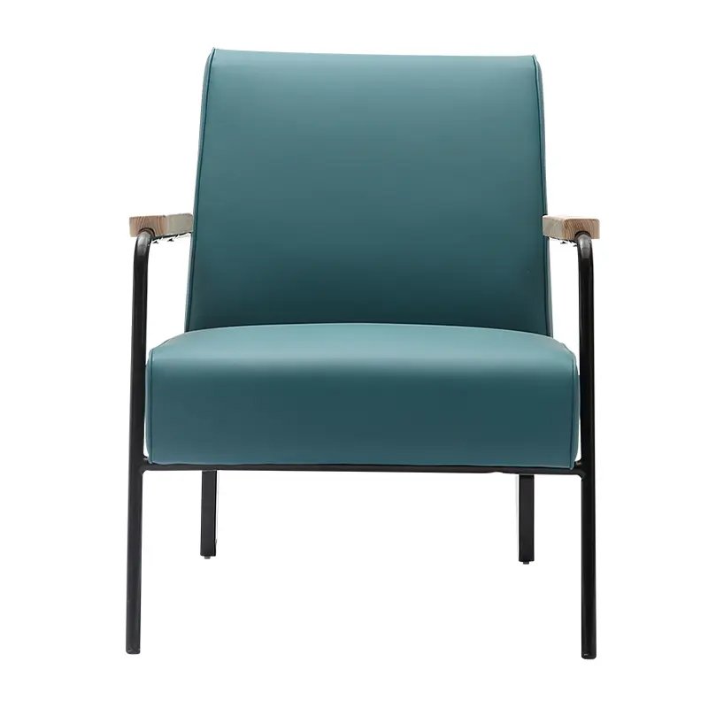 Modern Dining Lazy Single Armchair Stylish Luxury Relaxing Office Sofa Chair With Steel Frame