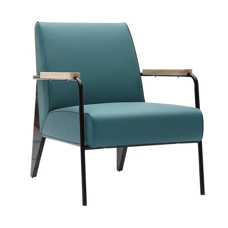 Modern Dining Lazy Single Armchair Stylish Luxury Relaxing Office Sofa Chair With Steel Frame