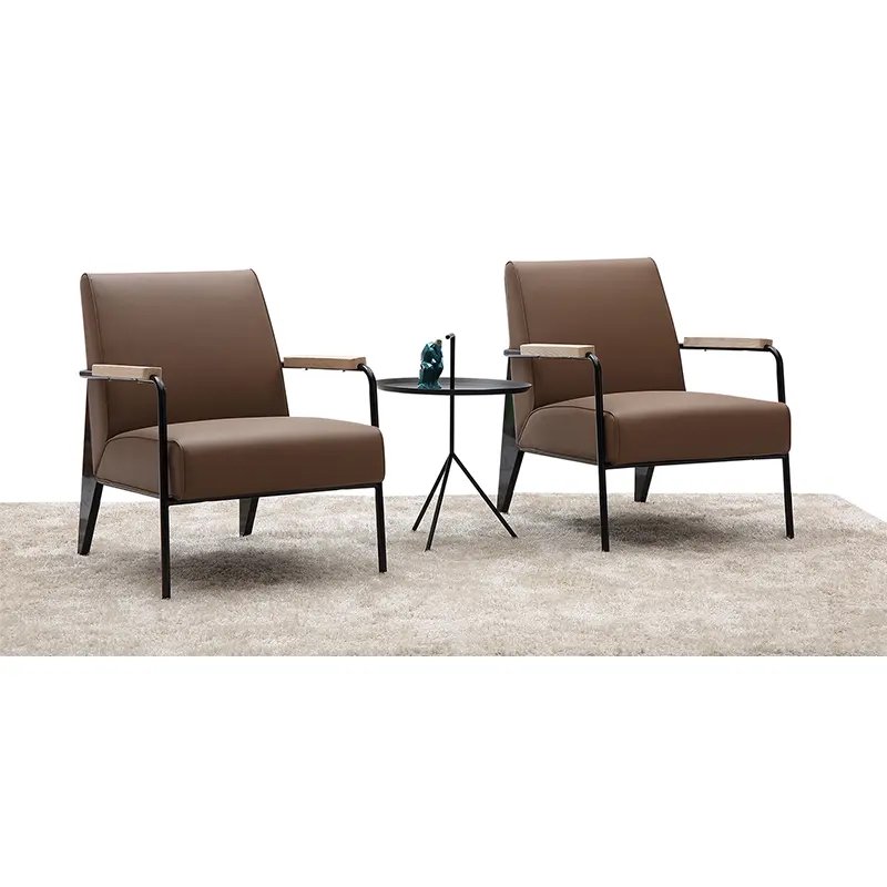 Modern Dining Lazy Single Armchair Stylish Luxury Relaxing Office Sofa Chair With Steel Frame
